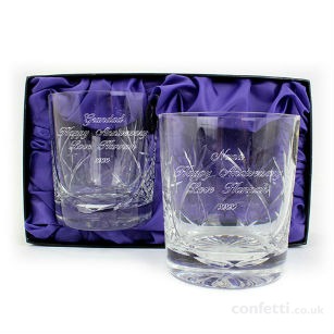 Christmas gift Personalised lead crystal whiskey glasses