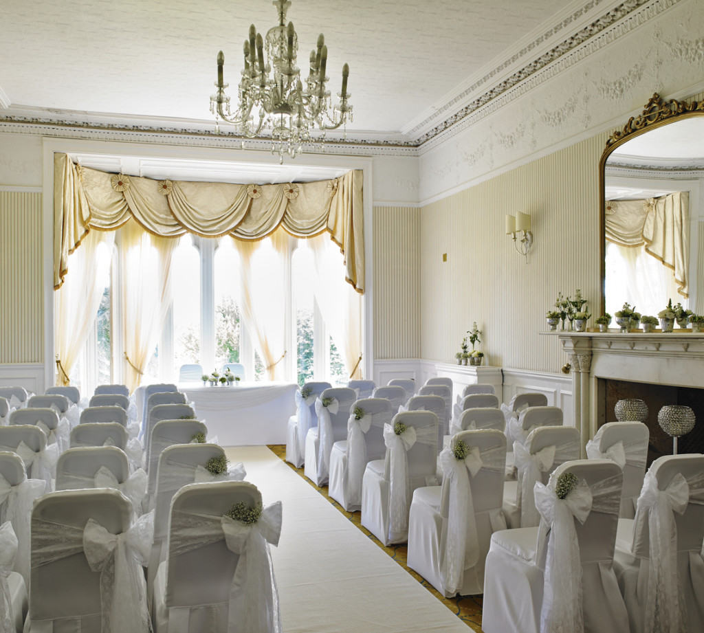 The Morley Room at Breadsall Priory, ready for a ceremony. | Confetti.co.uk