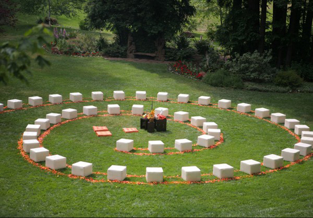 Spiral wedding ceremony seating | Confetti.co.uk