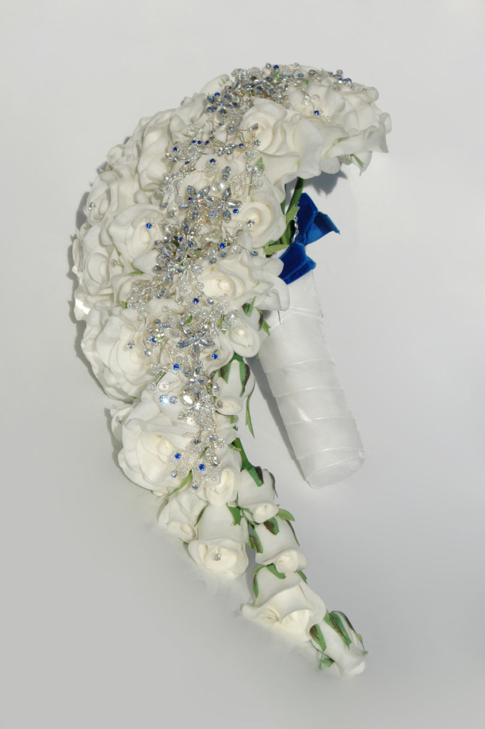 Laurain Long Rose Brooch Bouquet from Silk Blooms | Confetti.co.uk