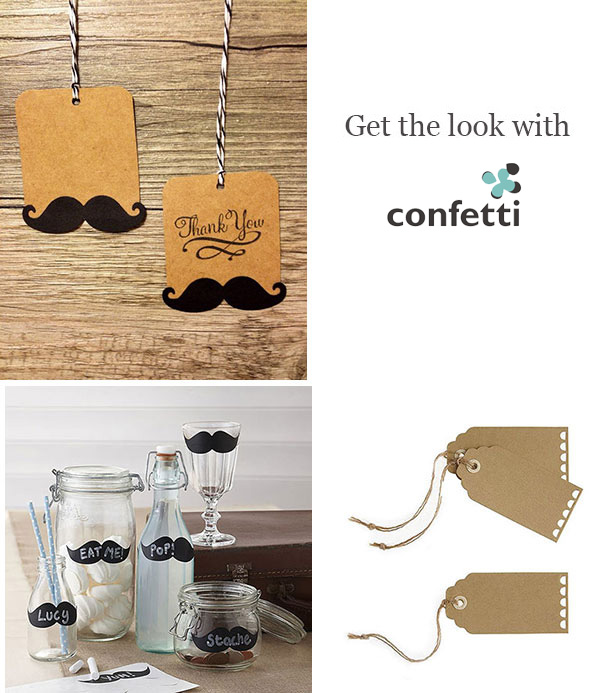 Creative gift wrapping | Moustache Gift Tags| Confetti.co.uk