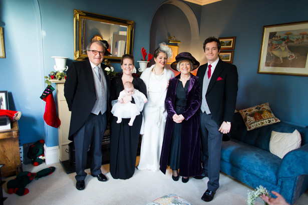 Bride with her family | Abigail and Chris's Real Christmas Wedding | Confetti.co.uk 