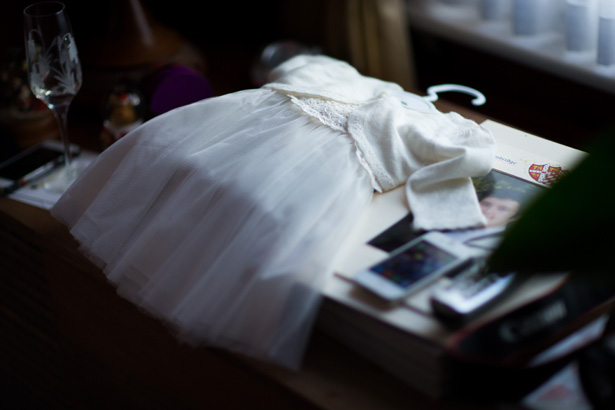 White flower girls dress | Abigail and Chris's Real Christmas Wedding | Confetti.co.uk 