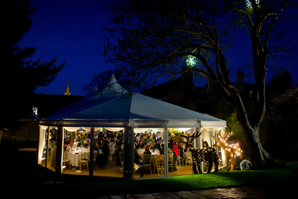 Wedding reception in a marquee | Abigail and Chris's Real Christmas Wedding | Confetti.co.uk 