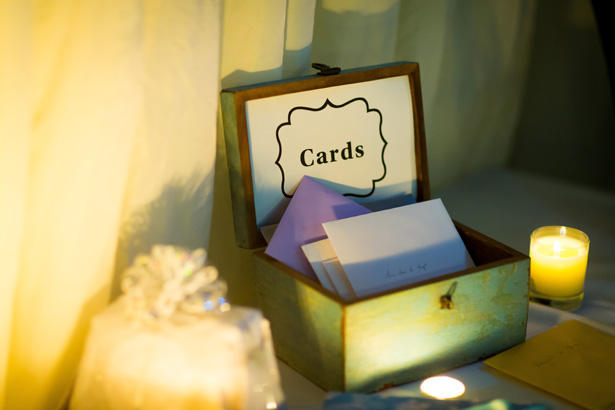 Wooden card box | Abigail and Chris's Real Christmas Wedding | Confetti.co.uk 