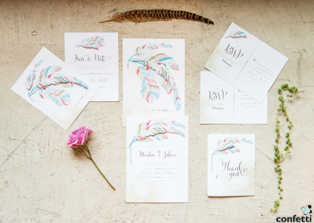 Bohemian Wedding Stationery | Confetti.co.uk