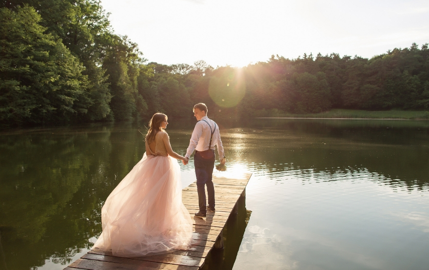 Sunset wedding photography