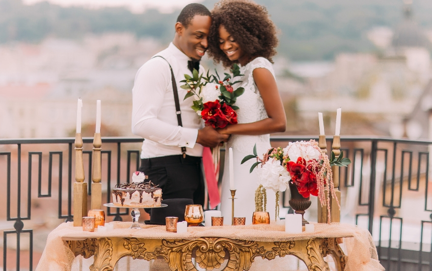 Bride and groom together