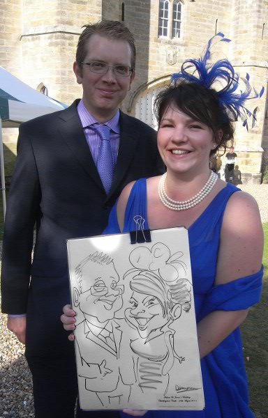 Caricature of wedding guests