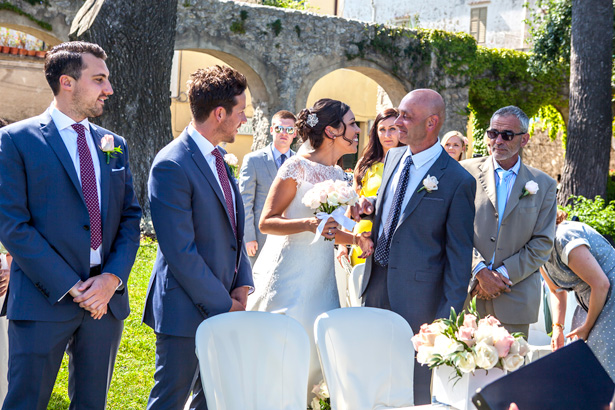 The groom and bride together at the ceremony in Ravello, Italy | Leanne and Chris's Real Italian Wedding | Confetti.co.uk