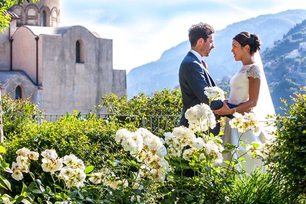 Official wedding shoot by Debbie Sanderson Wedding Photography| Bride and groom in the garden at the Ravello, Italy | Wedding moments you have to capture | Leanne and Chris's Real Italian Wedding | Confetti.co.uk