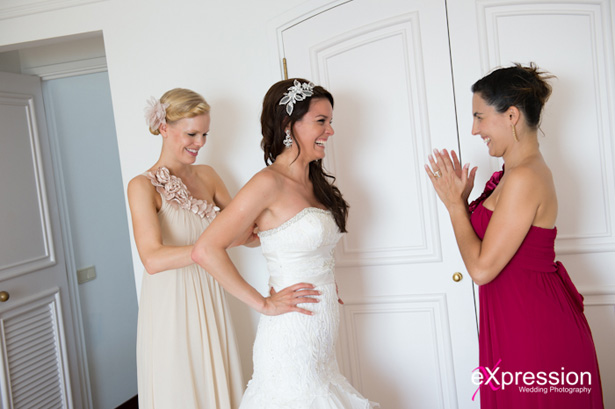 Bride with her two bridesmaids | Debora and James’s real destination wedding | Confetti.co.uk