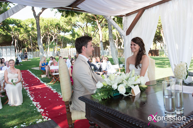 Wedding ceremony at the Sheraton Algarve Hotel, in the Algarve, Portugal.| Debora and James’s real destination wedding | Confetti.co.uk