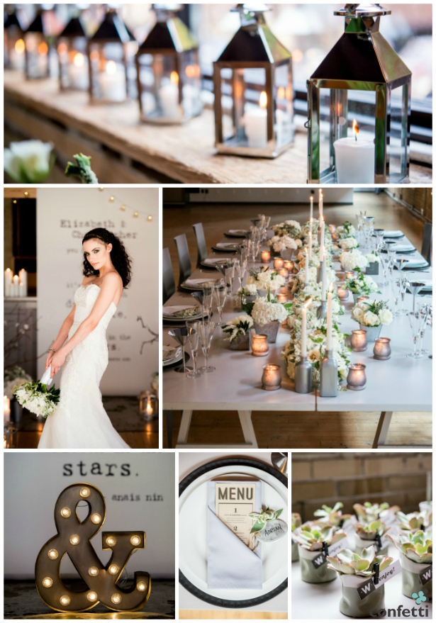 Inner city vibes from an industrial chic wedding theme from Confetti.co.uk