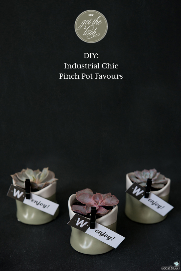 Industrial Chic Mini Pinch Pot Favours | Confetti.co.uk