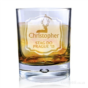 Personalised Stag Bubble Glass