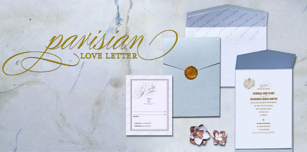 Parisienne Love Letter wedding invitations from Confetti.co.uk