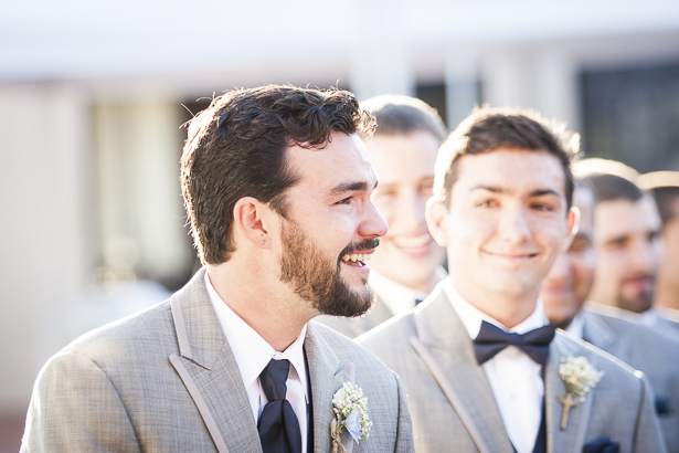 Grooms emotional reaction to seeing the bride for the first time | Crystal & Giampaolo California Real Wedding |Destination Wedding America | Confetti.co.uk 