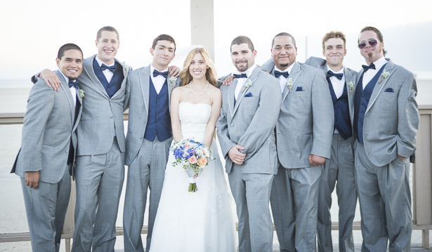 The bride with the groomsmen | Beach wedding | Crystal & Giampaolo California Real Wedding |Destination Wedding | Confetti.co.uk 