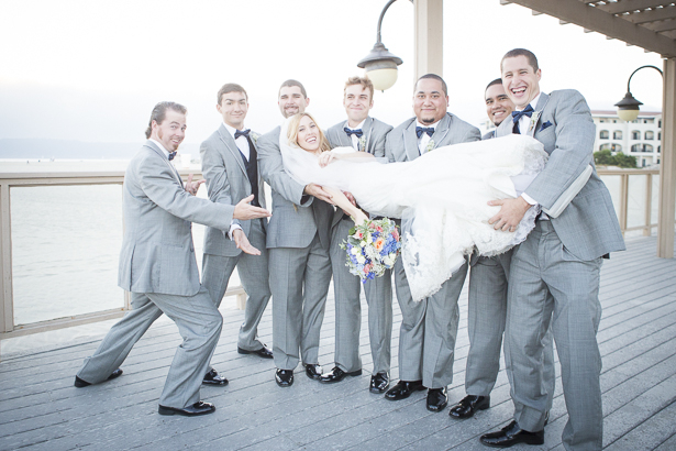 The groomsmen lifting the bride | Funny wedding photo ideas | Crystal & Giampaolo California Real Wedding |Destination Wedding | Confetti.co.uk 