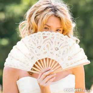 Antiqued Lace Hand Fan