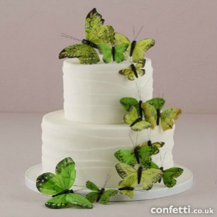 Green butterfly cake topper