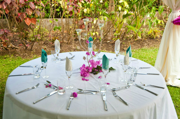 Pollards Mill table setting for a reception from Confetti.co.uk