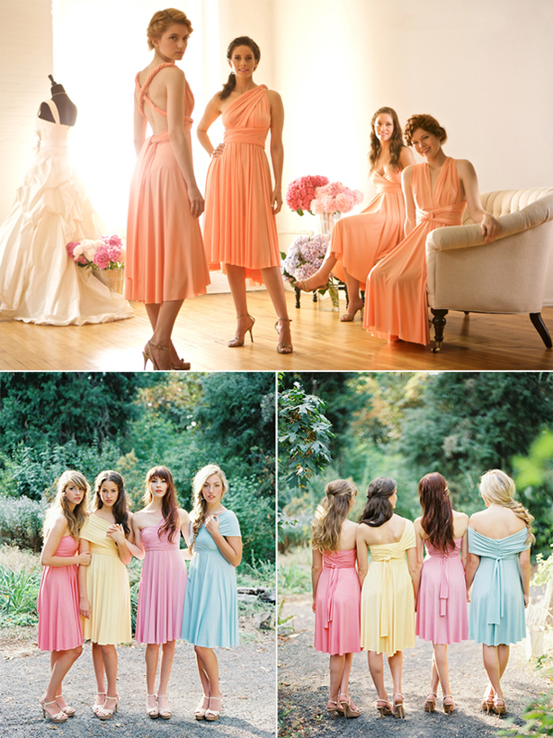 Convertible multi style bridesmaid dresses