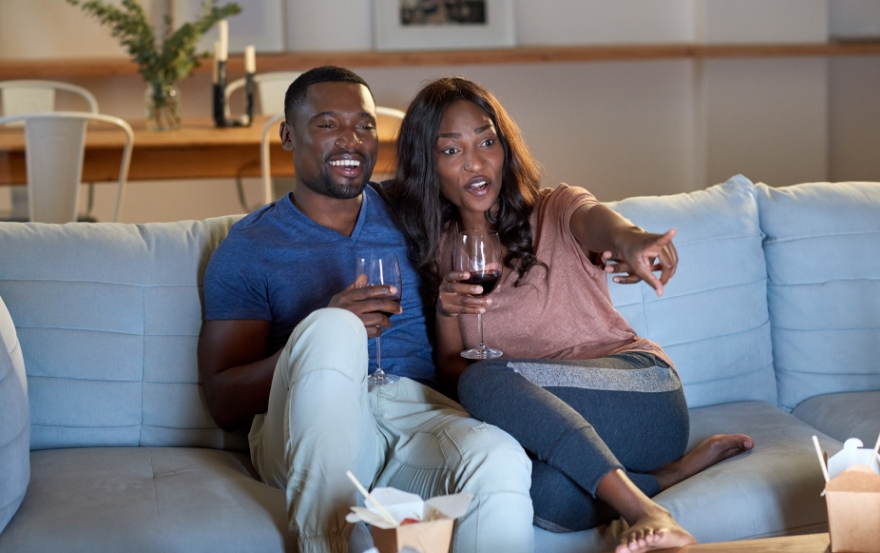 couple watching tv