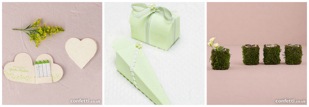 Green inspired wedding favours from Confetti.co.uk