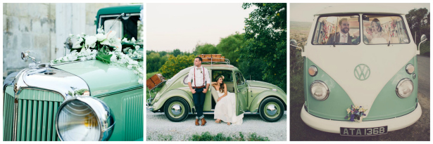 Green Wedding Car Transport Inspiration from Confetti.co.uk