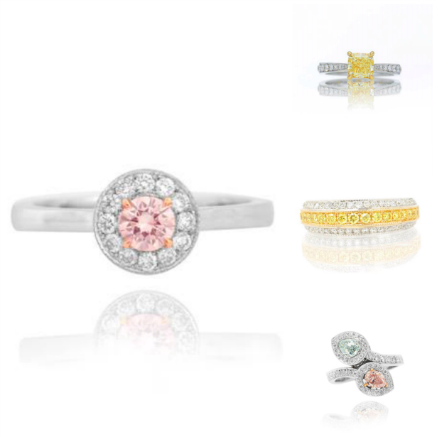 Natural Fancy Coloured Diamond Wedding Rings and Bands | Confetti.co.uk