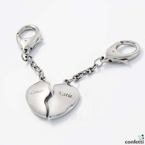 Two Hearts Keyrings | Confetti.co.uk