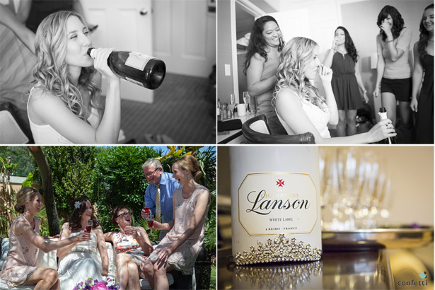 11 Must Have Getting Ready Shots You Need To Take | The bride and the bridesmaids toasting the wedding day | Confetti.co.uk