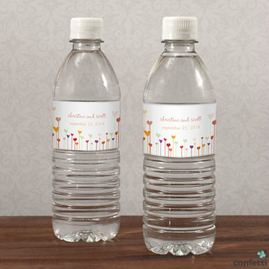 Personalised water bottle labels from Confetti.co.uk