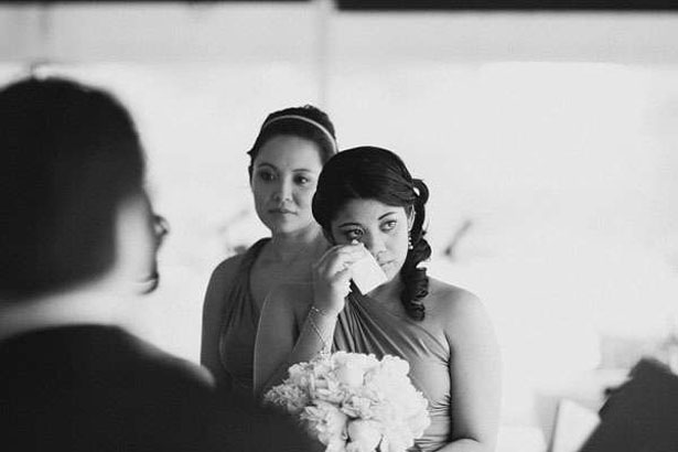 Bridesmaid Wiping Away Tears | Confetti.co.uk