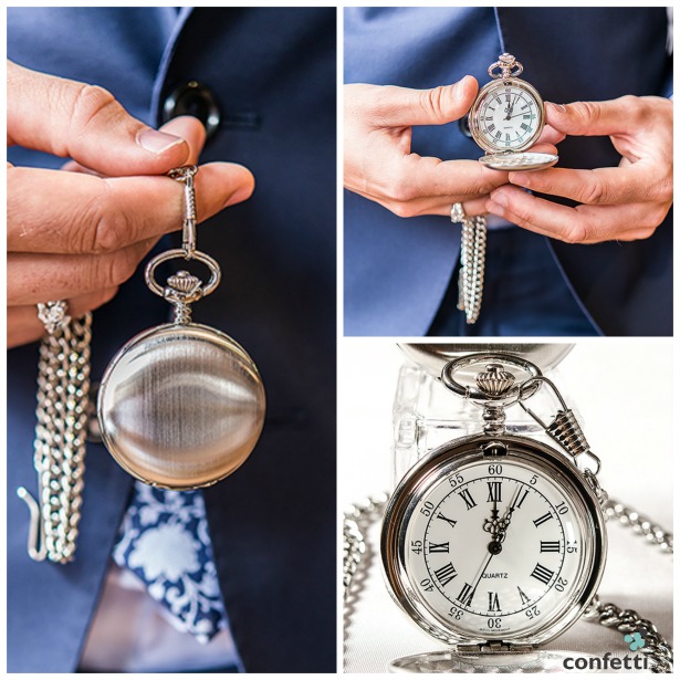 Engraved vintage style silver pocket watch | Confetti.co.uk