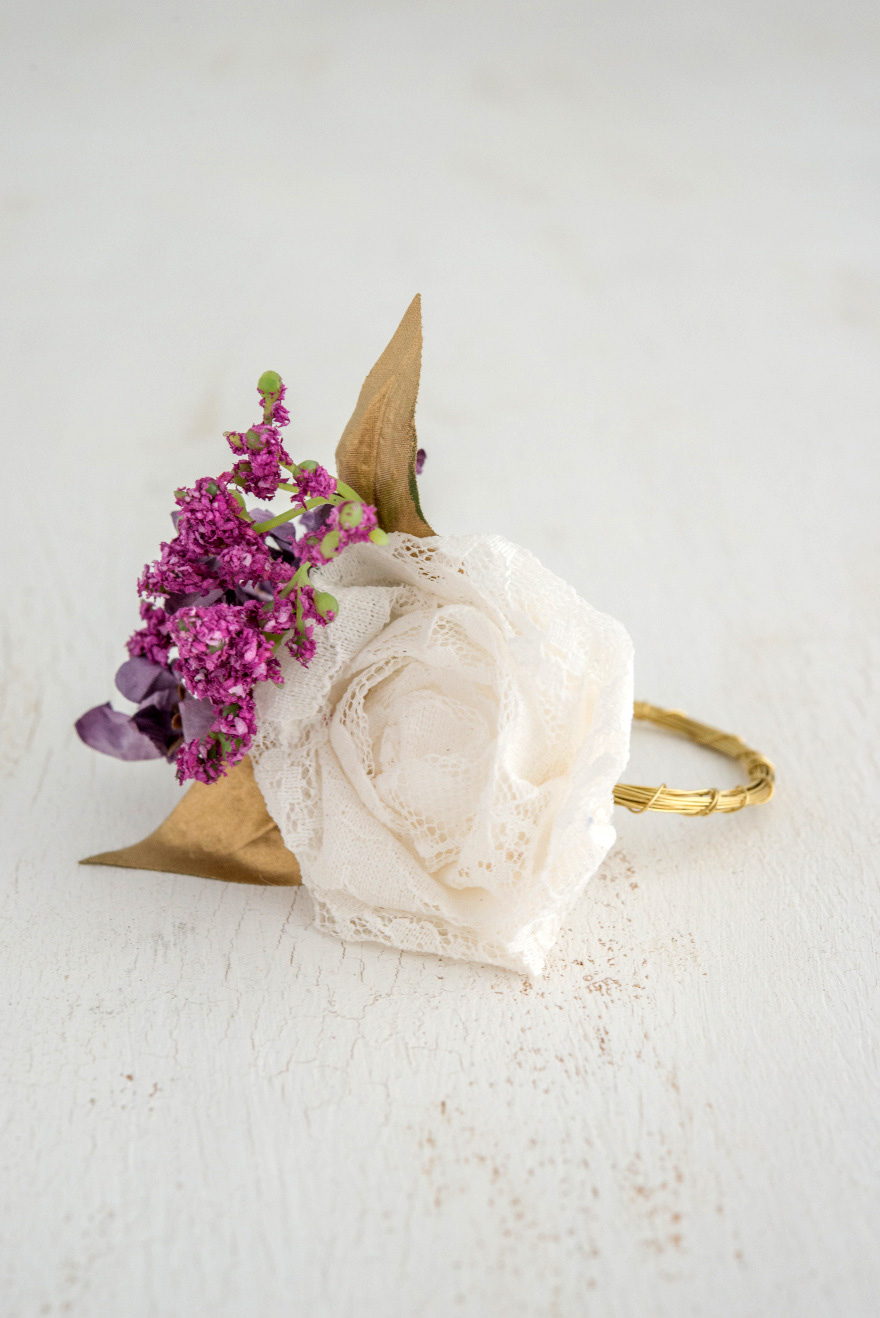 White Purple and Gold Napkin Ring Wedding Decor | Confetti.co.uk