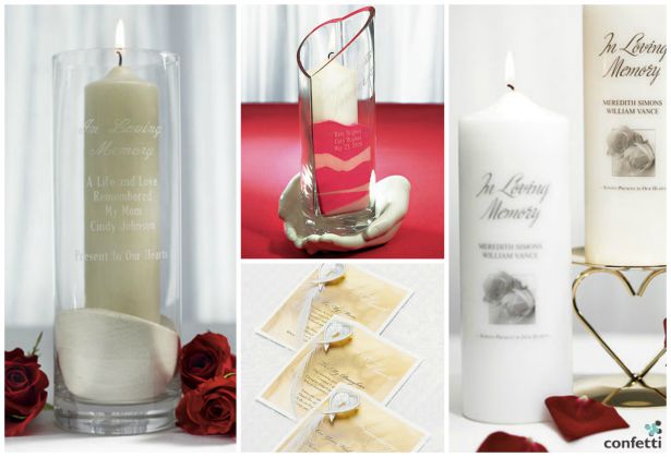 Memorial candles and vases| Confetti.co.uk