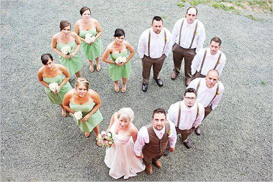 Wedding party photo using a drone camera | Confetti.co.uk