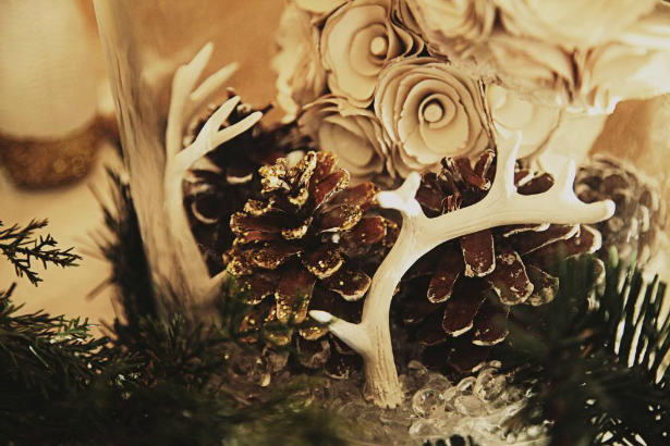 Antlers and pine cones are the stars of this forest motif perfect for a winter wedding | Confetti.co.uk