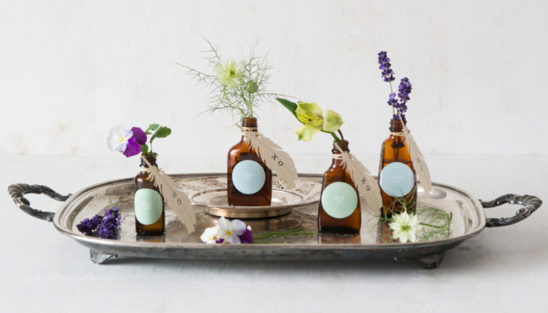 DIY Bohemian Beauties Mini Brown Bottle Favours | Confetti.co.uk