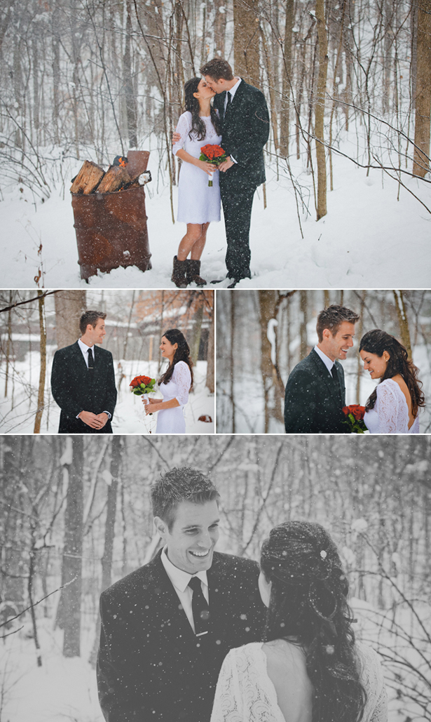 Bride and Groom in the Snow | Confetti.co.uk