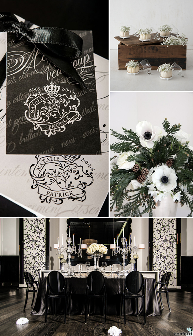 Black and White Winter Wedding | Confetti.co.uk