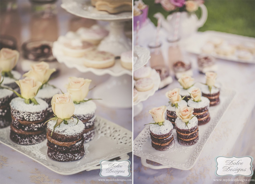 Shabby Chic Bridal Shower from Dolce Designs - Mini Naked Wedding Cakes - Miniature Chocolate Naked Cakes | Confetti.co.uk