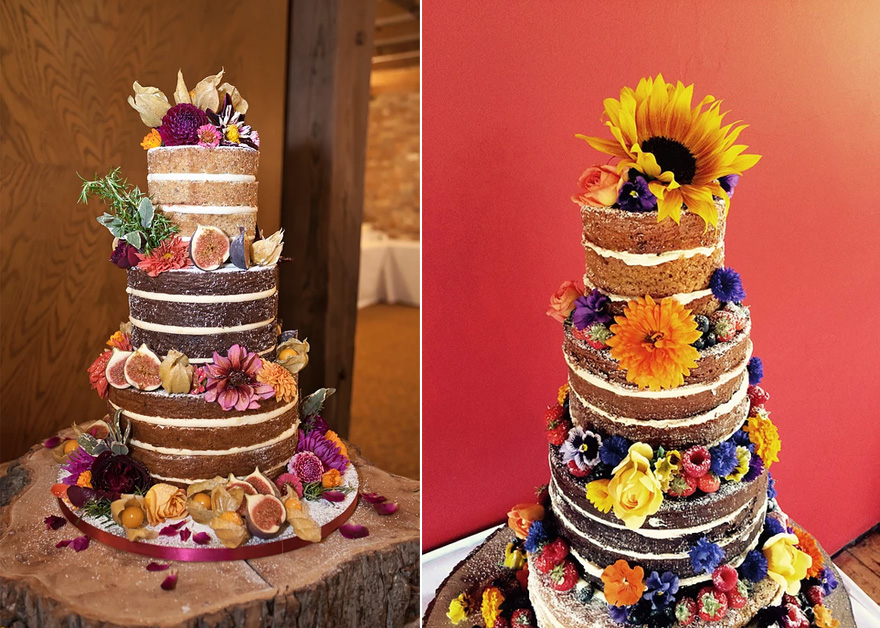 Vegan Wedding Cake and Organic Edible Flowers Wedding Cake by The Organic Wedding Cake Company | Confetti.co.uk