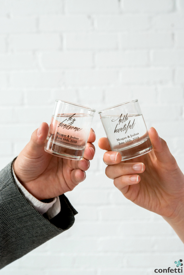 Cheers to you, beautiful! These handsome shot glasses will be a hot product in 2016! | Confetti.co.uk