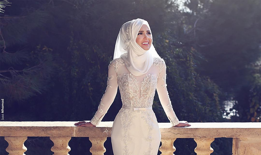 Long Sleeve Wedding Dress Hijab Bride Muslim Wedding Said Mhamad Photography | Confetti.co.uk