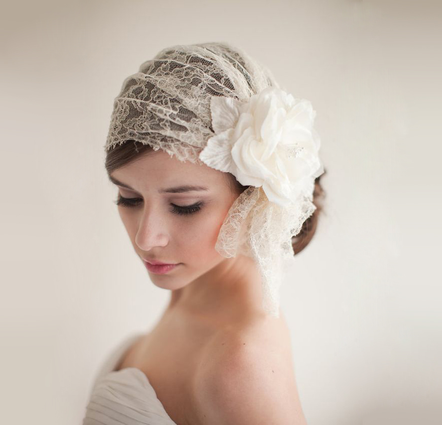 Vintage Style Lace Bridal Cap - A Vintage Romance - 2013 Collection by Melinda Rose - Atlas & Elia Photography | Confetti.co.uk