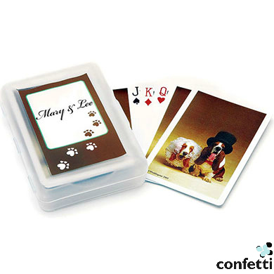 Bride And Groom Hounds Playing Cards from confetti | Confetti.co.uk